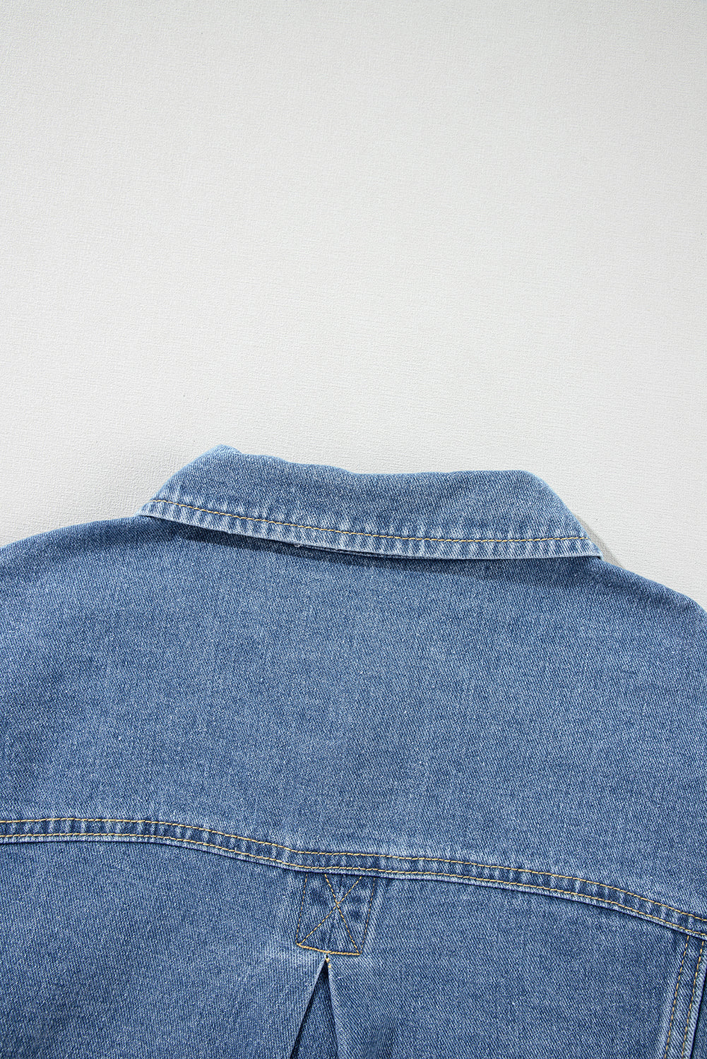 Light Blue Washed Oversize Pocketed Denim Jacket