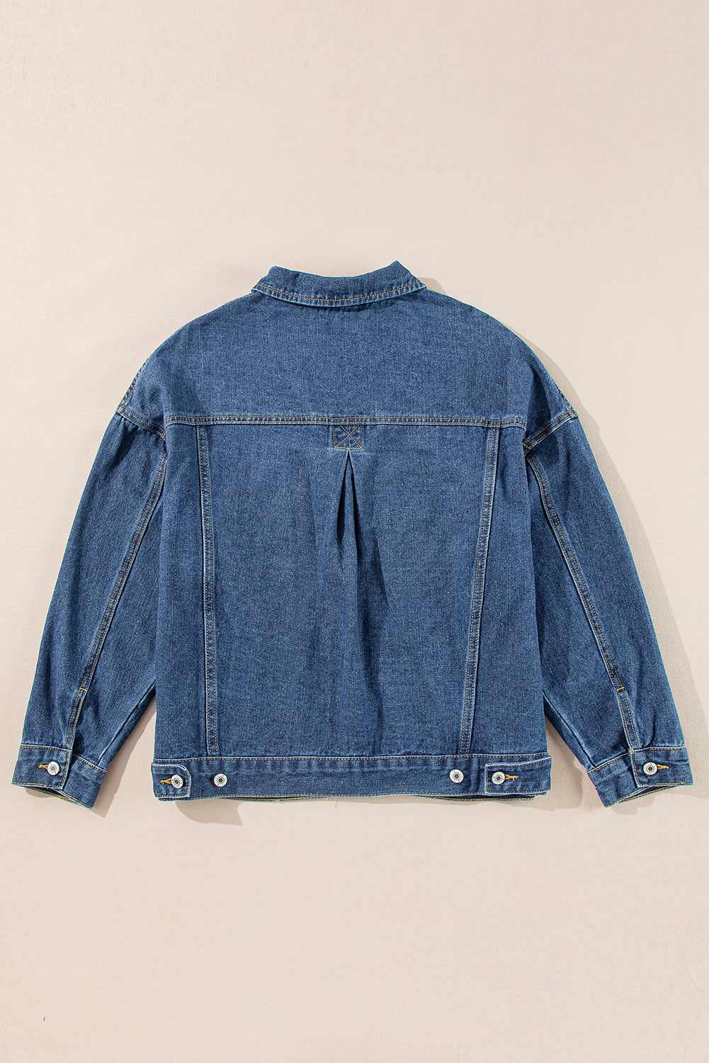 Light Blue Washed Oversize Pocketed Denim Jacket