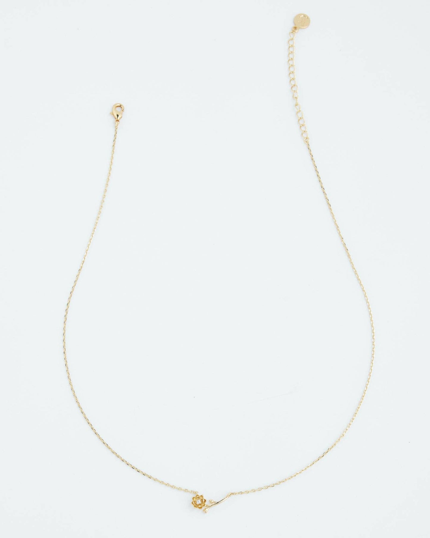 July Birth Flower Necklace: Gold