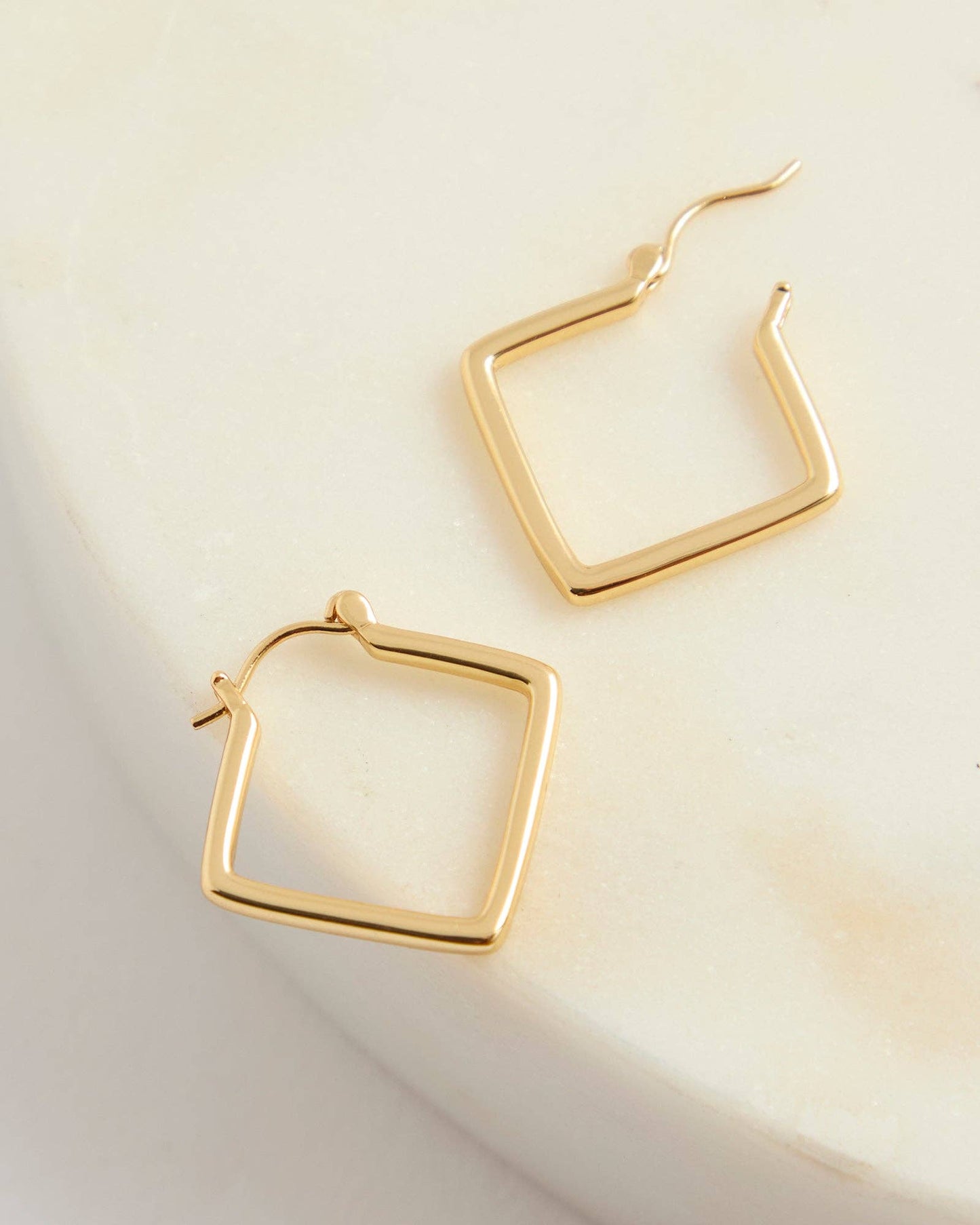Square Huggie Hoop: Gold