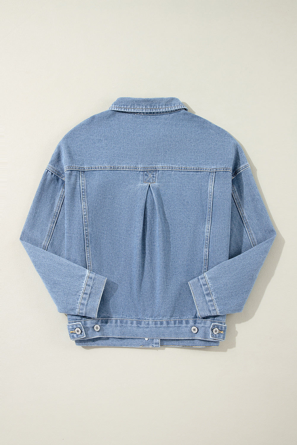 Light Blue Washed Oversize Pocketed Denim Jacket