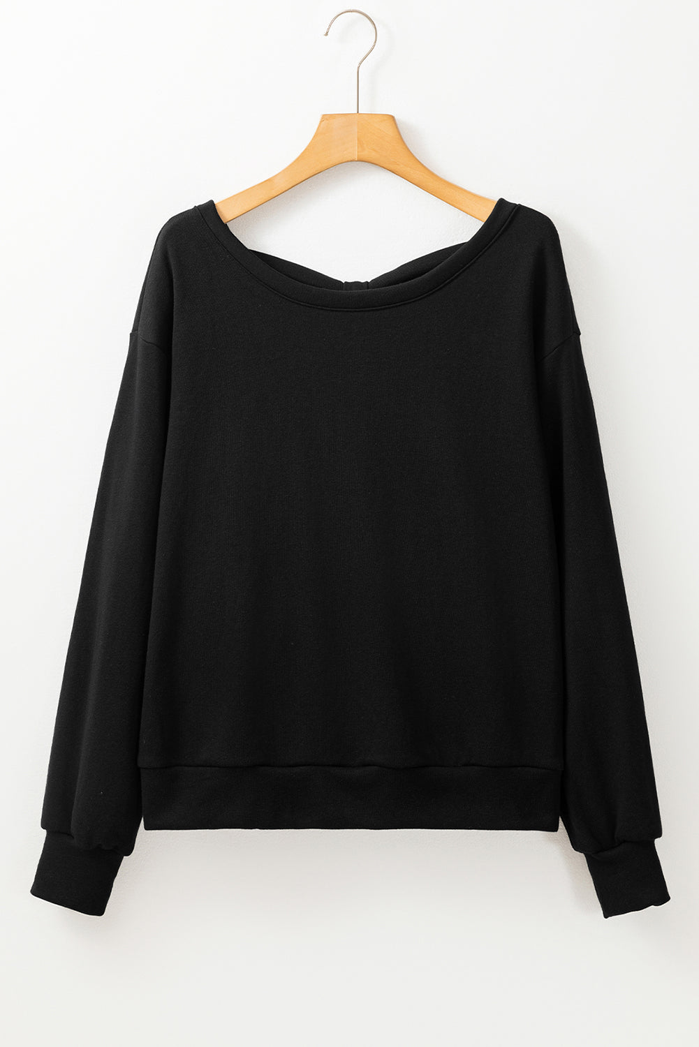 Apricot Bowknot Dewback Round Neck Sweatshirt