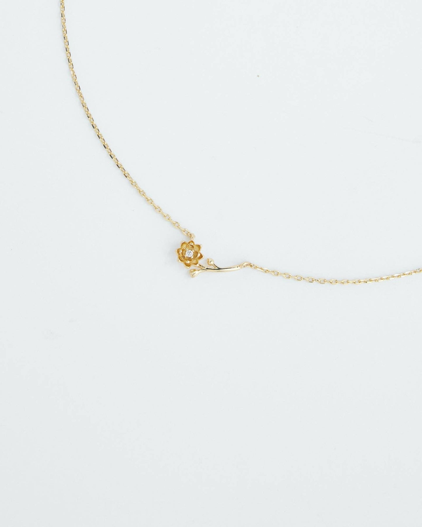 July Birth Flower Necklace: Gold