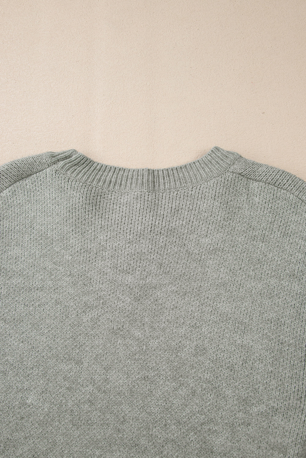 Light Grey Flower Sleeve Drop Shoulder Sweater