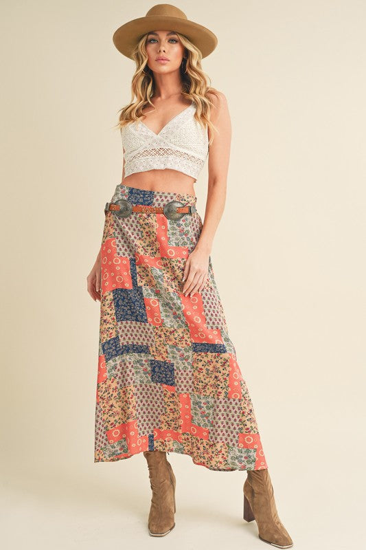 Patchwork maxi skirt