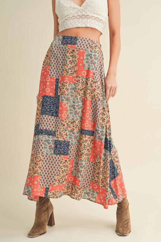 Patchwork maxi skirt